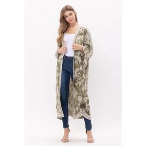 Raj Emery Embroidered Duster Kimono